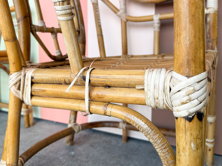 Pair of Brighton Style Rattan Arm Chairs