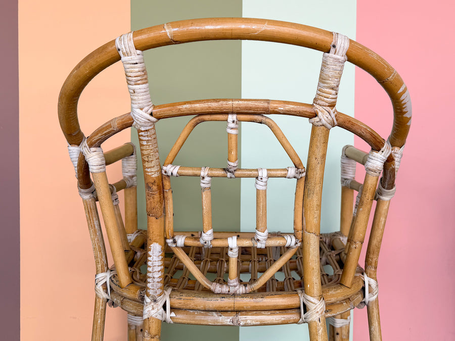 Pair of Brighton Style Rattan Arm Chairs