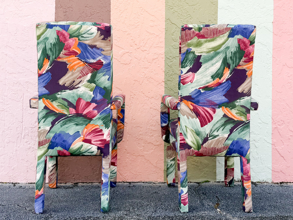 Set of Six So 80s Parsons Style Dining Chairs
