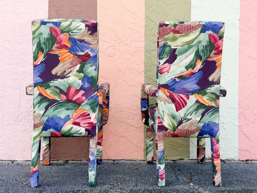 Set of Six So 80s Parsons Style Dining Chairs