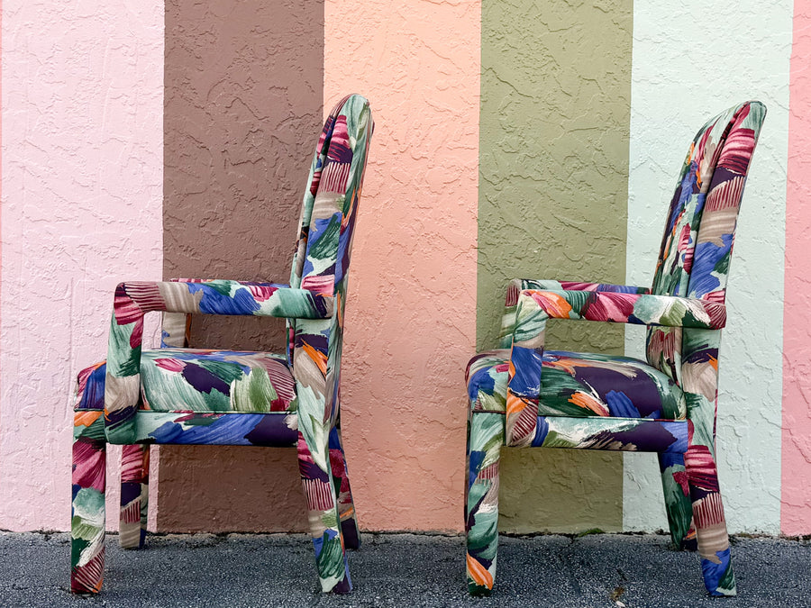 Set of Six So 80s Parsons Style Dining Chairs