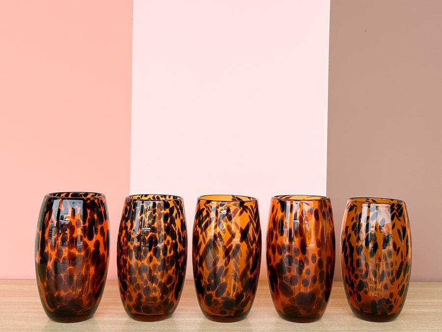 Set of Ten Tortoiseshell Glassware