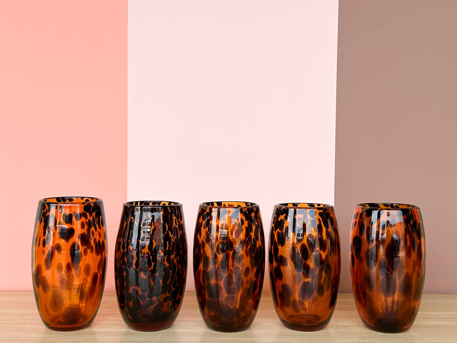 Set of Ten Tortoiseshell Glassware