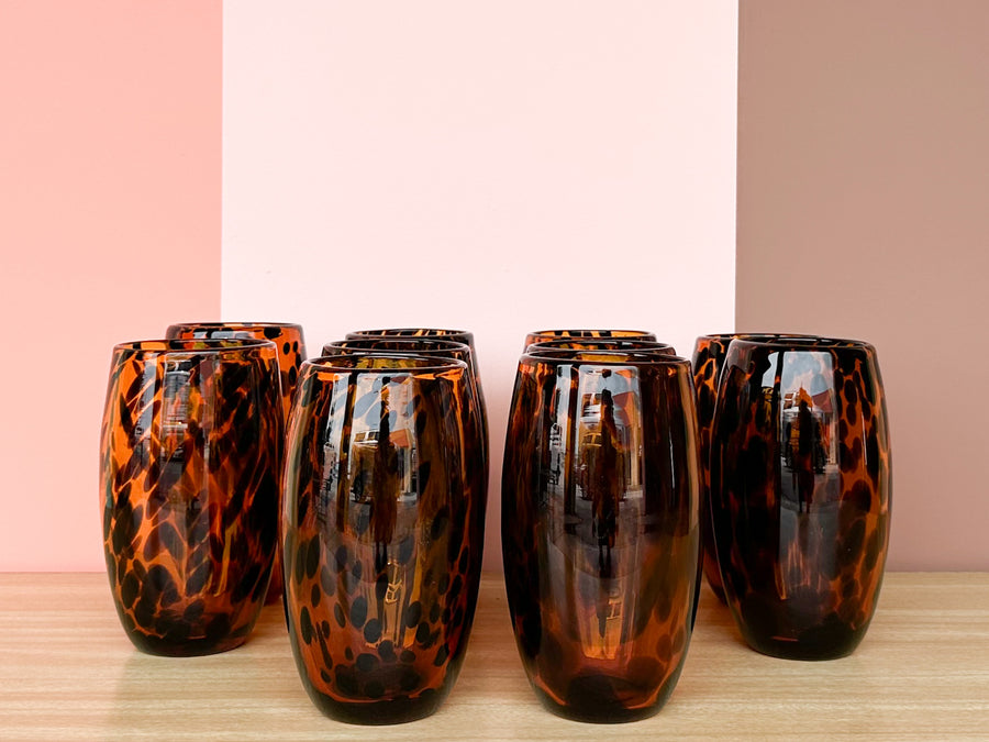 Set of Ten Tortoiseshell Glassware