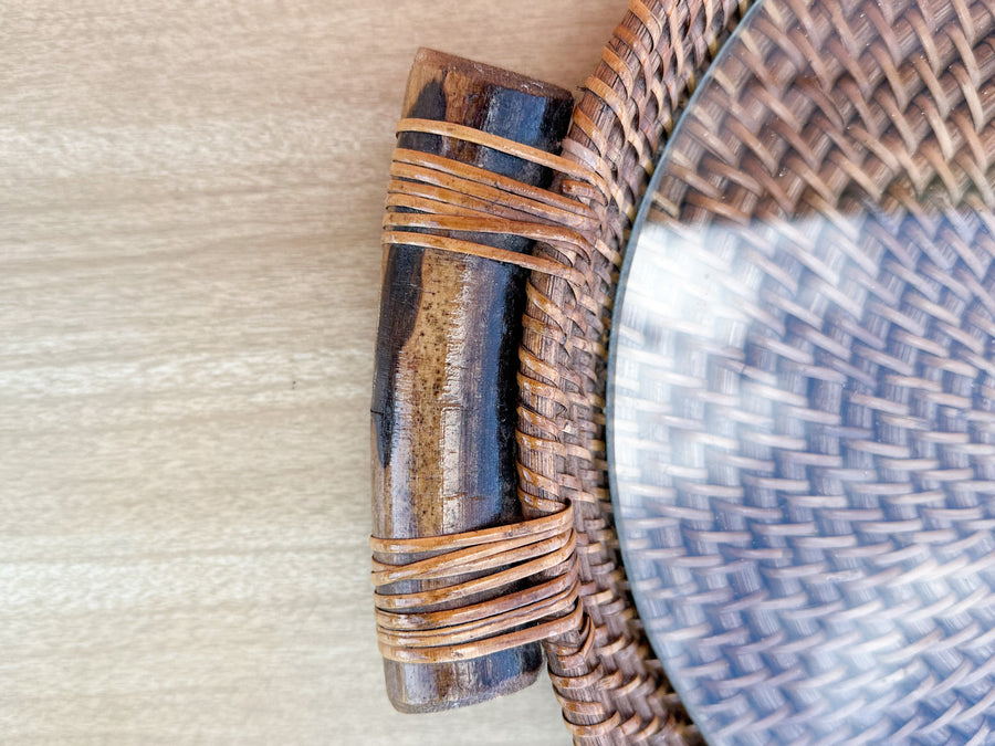 Oval Rattan Tray