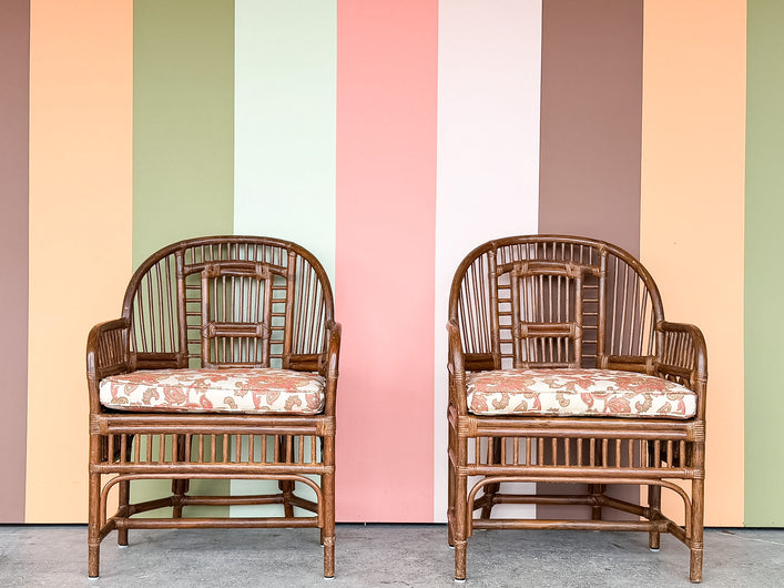 Pair of Brighton Style Rattan Dining Chairs