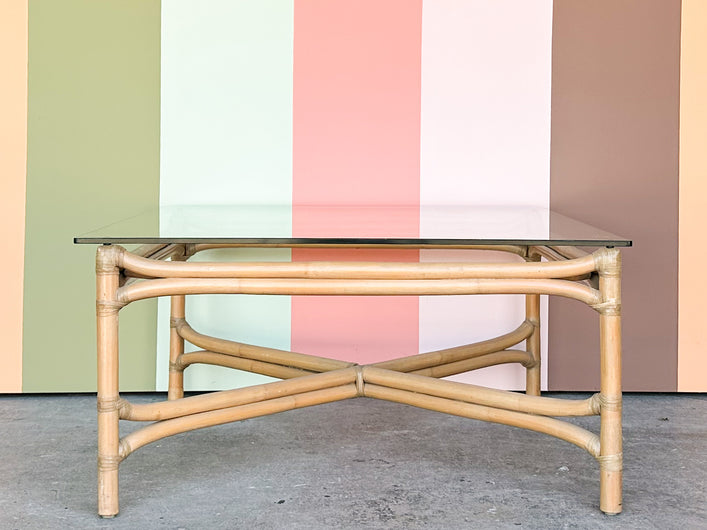 Large Ficks Reed Rattan Coffee Table