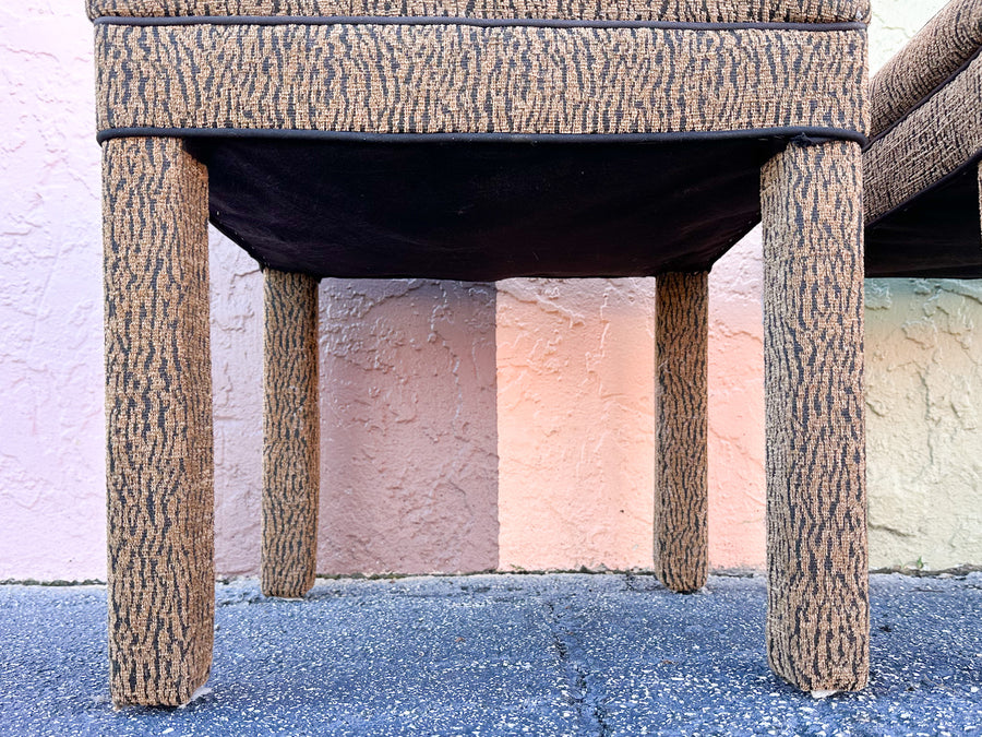 Pair of Upholstered Animal Print Stools
