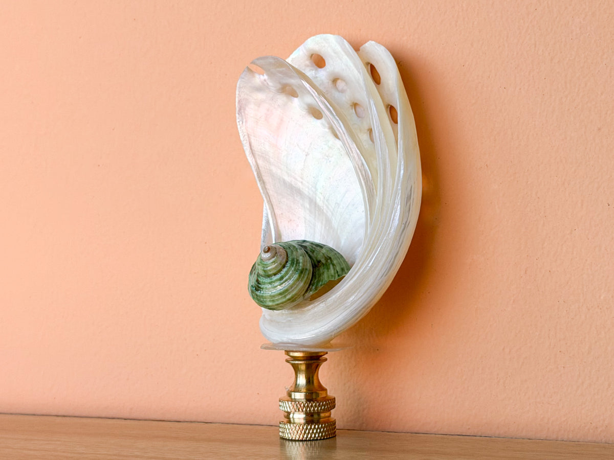 Abalone and Green Shell Finial