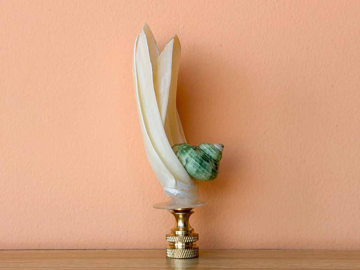 Abalone and Green Shell Finial