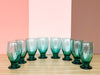 Set of Eight Teal Water Goblets