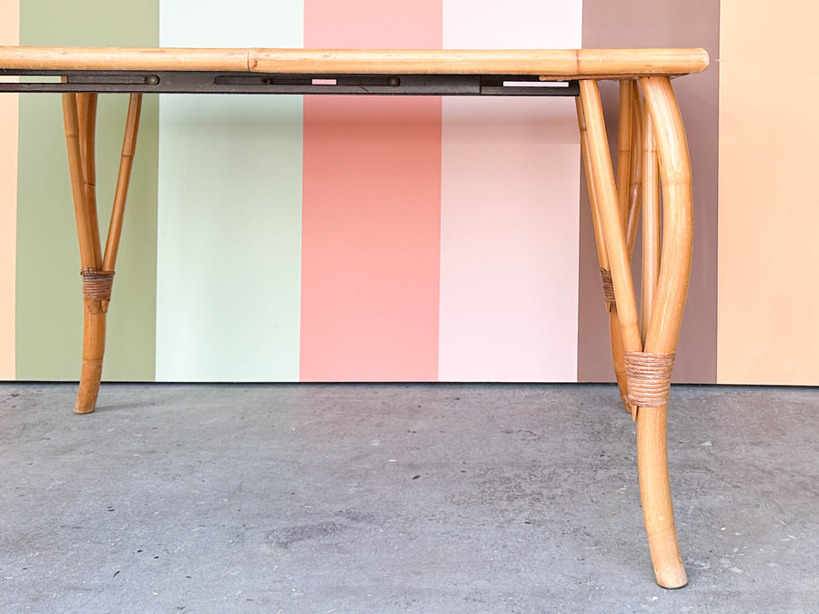 Old Florida Rattan Table with Leaf