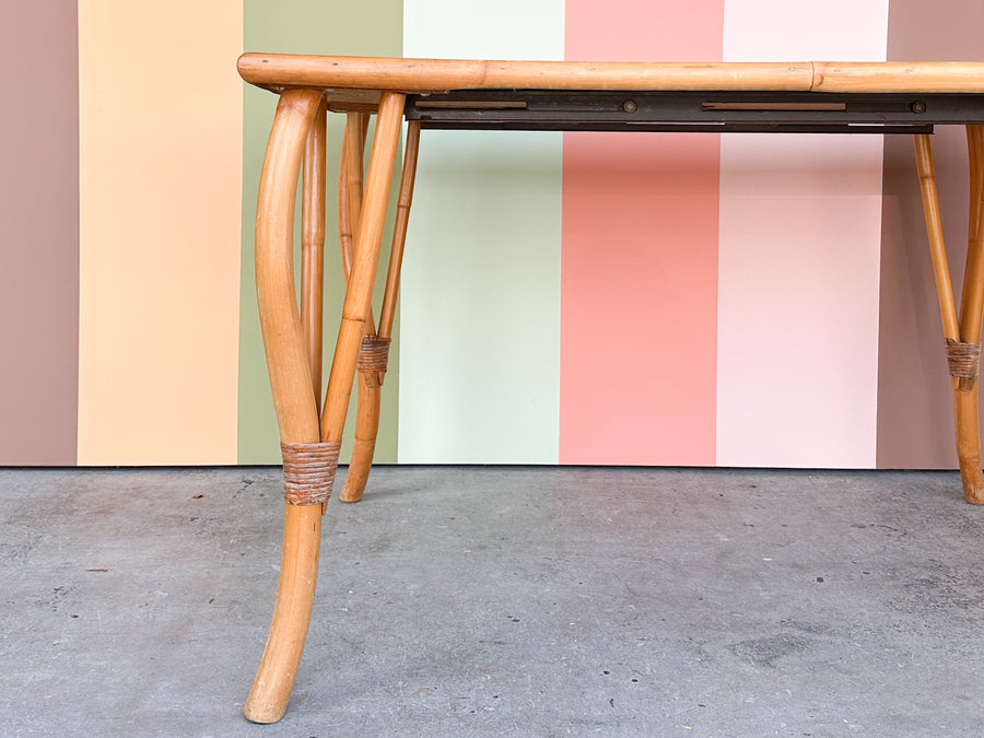 Old Florida Rattan Table with Leaf
