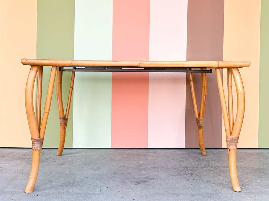 Old Florida Rattan Table with Leaf