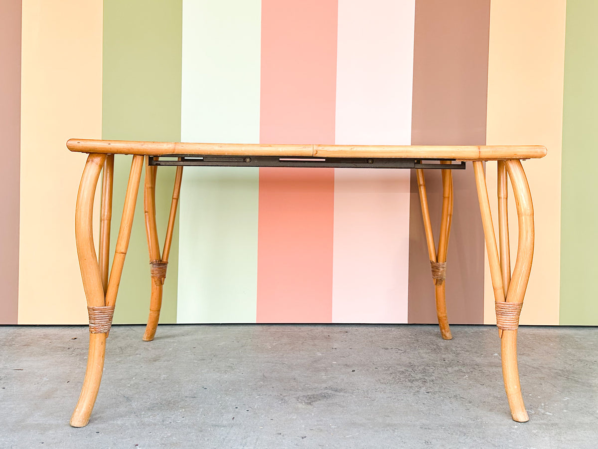 Old Florida Rattan Table with Leaf