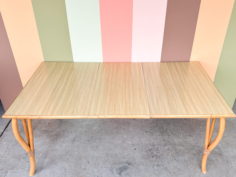 Old Florida Rattan Table with Leaf