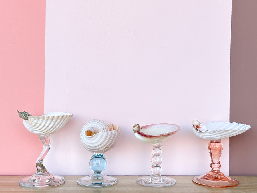 Set of Four Colorful Shell Coupes