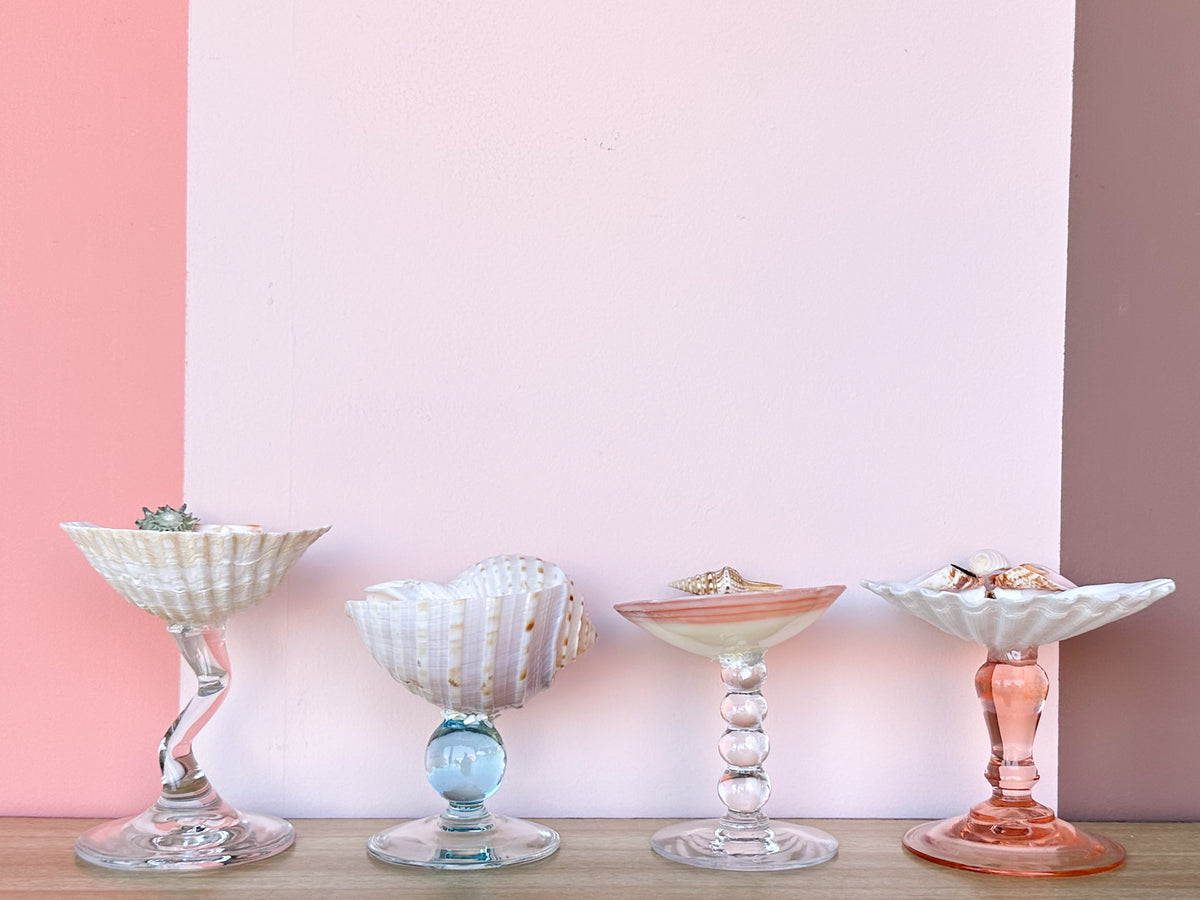 Set of Four Colorful Shell Coupes