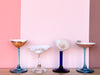 Set of Four Ocean Blue Shell Coupes