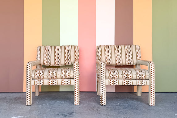 Pair of Parsons Style Upholstered Chairs