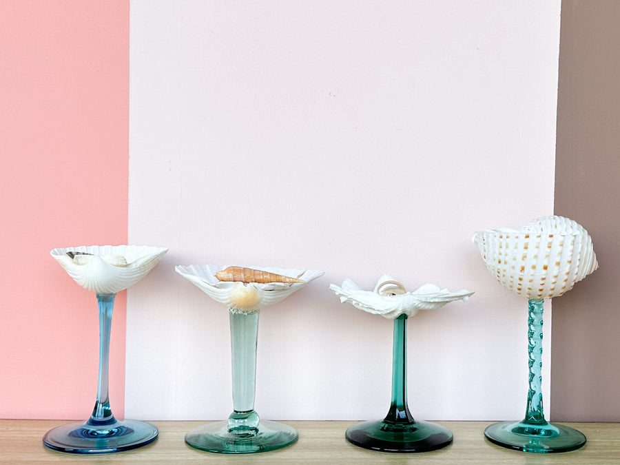 Set of Four Seafoam Shell Coupes