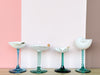 Set of Four Seafoam Shell Coupes