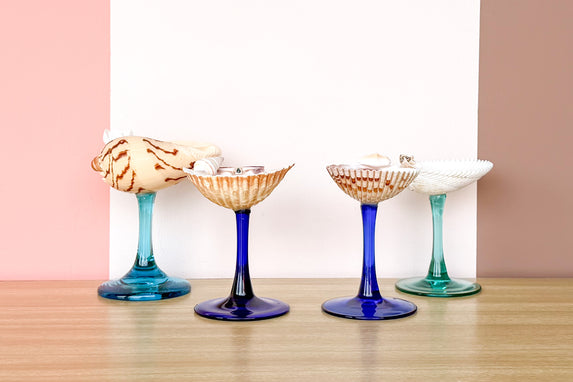 Set of Four Shell Chic Coupes in Blues