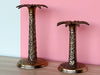 Pair of Brass Palm Tree Candle Holders