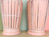 Pair of Pink Sands Basket Lamps