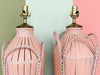 Pair of Pink Sands Basket Lamps