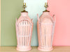 Pair of Pink Sands Basket Lamps