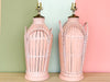 Pair of Pink Sands Basket Lamps