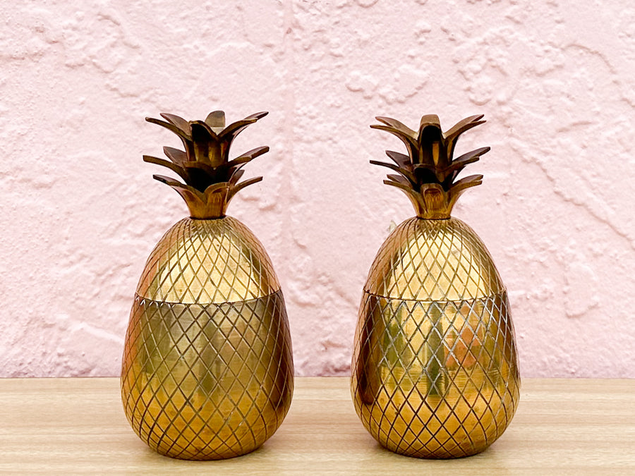 Pair of Brass Pineapple Candle Holders