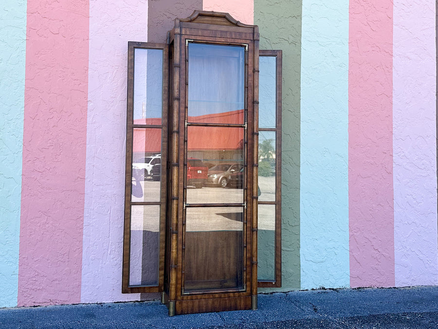 Handsome Faux Bamboo Pagoda Cabinet