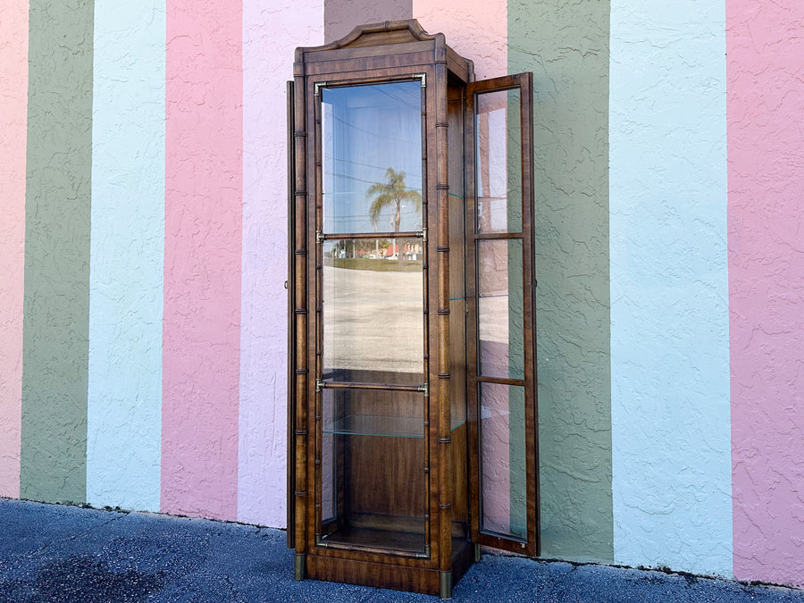 Handsome Faux Bamboo Pagoda Cabinet