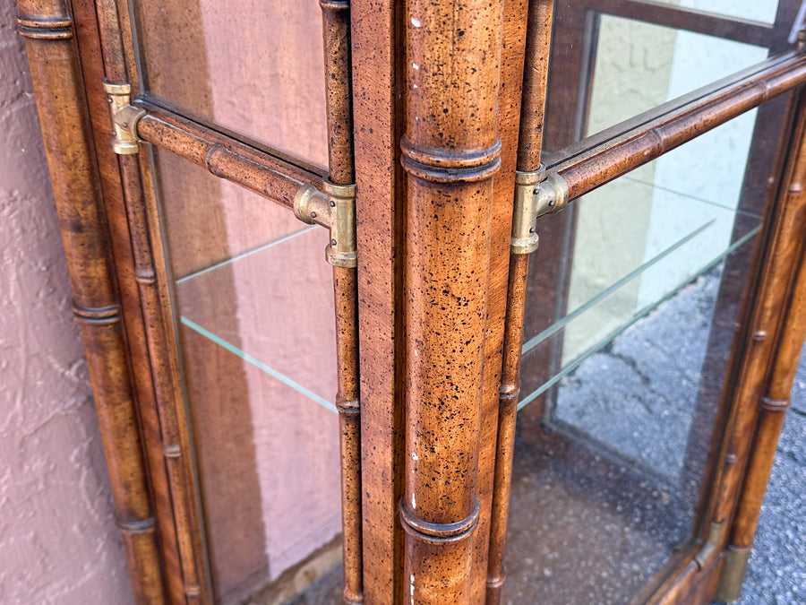 Handsome Faux Bamboo Pagoda Cabinet