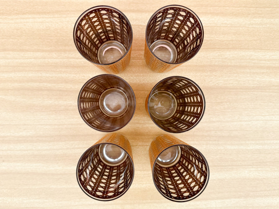 Set of Six Culver Canella Glassware