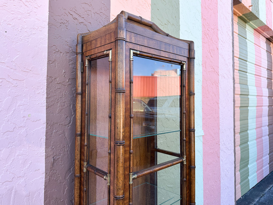Handsome Faux Bamboo Pagoda Cabinet
