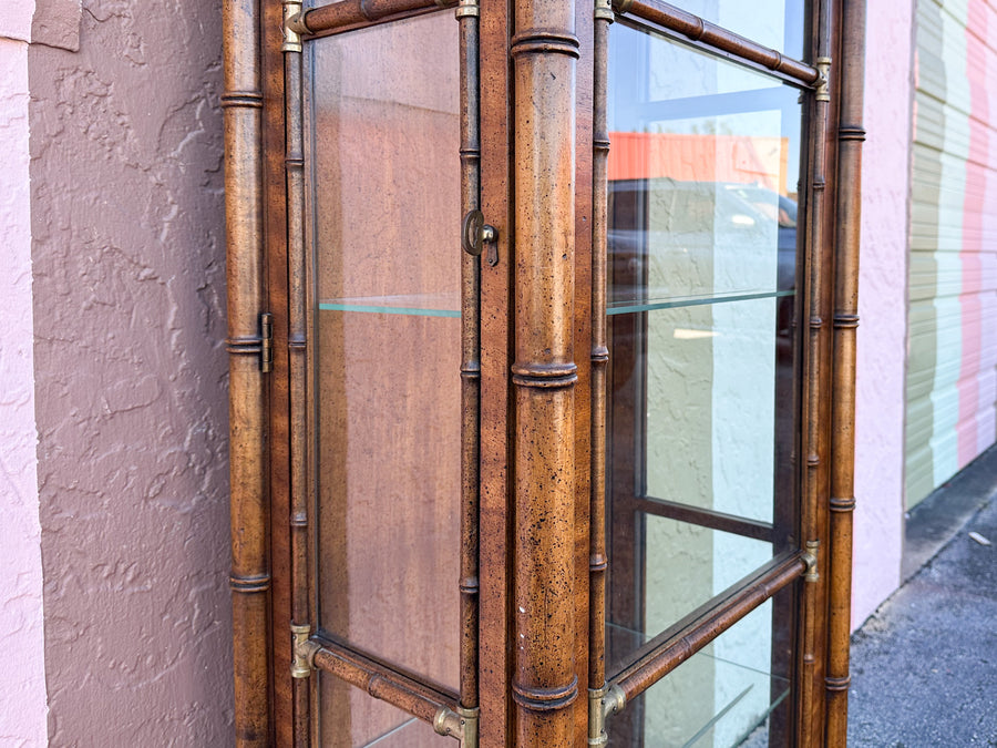 Handsome Faux Bamboo Pagoda Cabinet