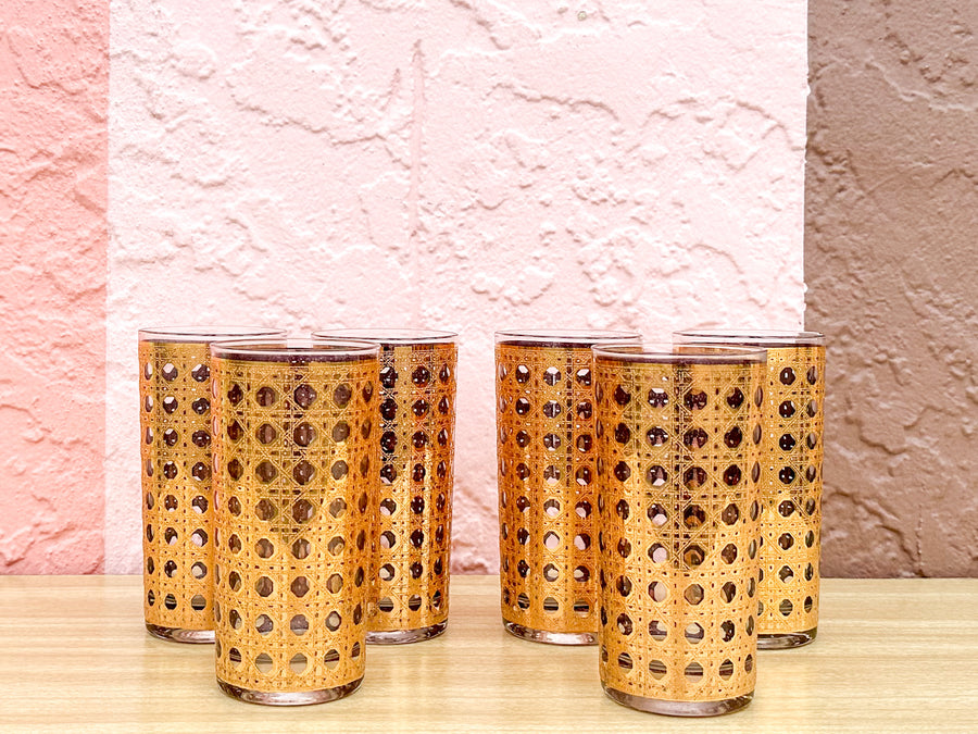 Set of Six Culver Canella Glassware