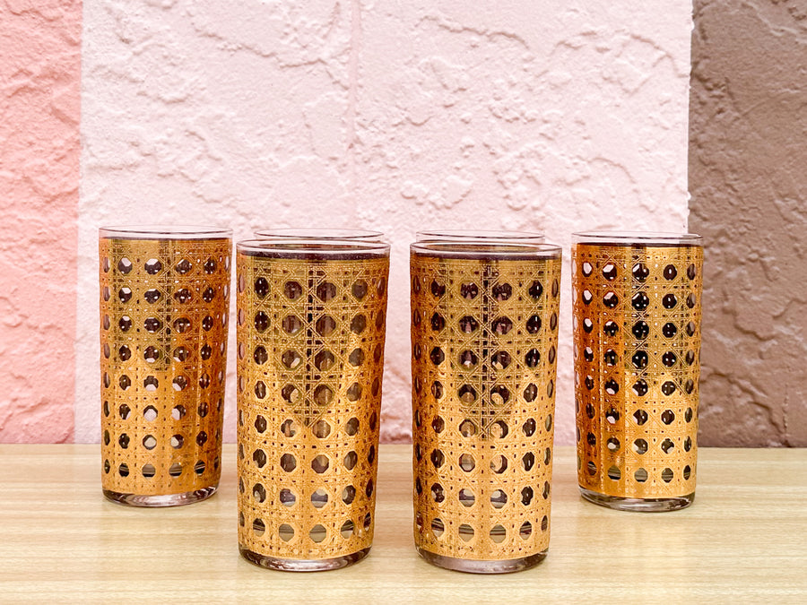 Set of Six Culver Canella Glassware