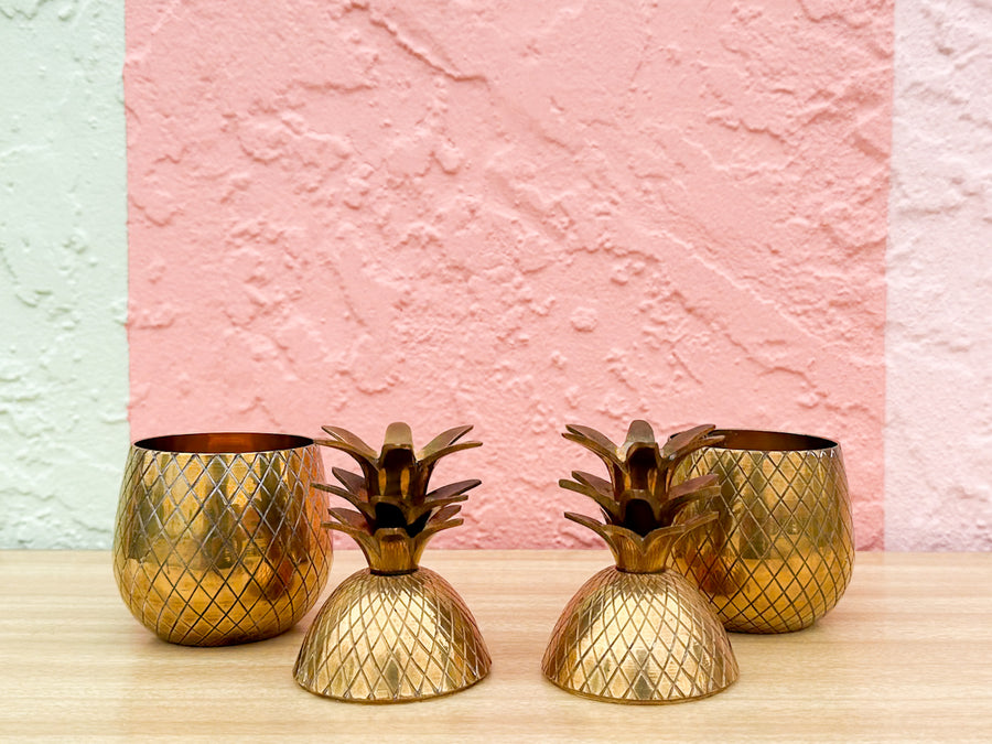 Pair of Brass Pineapple Candle Holders