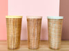 Set of Six Cute Rattan Tumblers