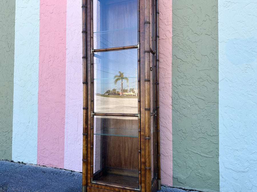 Handsome Faux Bamboo Pagoda Cabinet