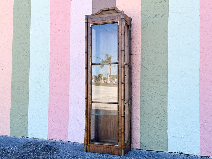 Handsome Faux Bamboo Pagoda Cabinet