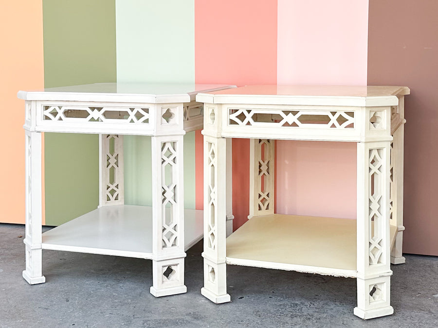Pair of Thomasville Fretwork Side Tables