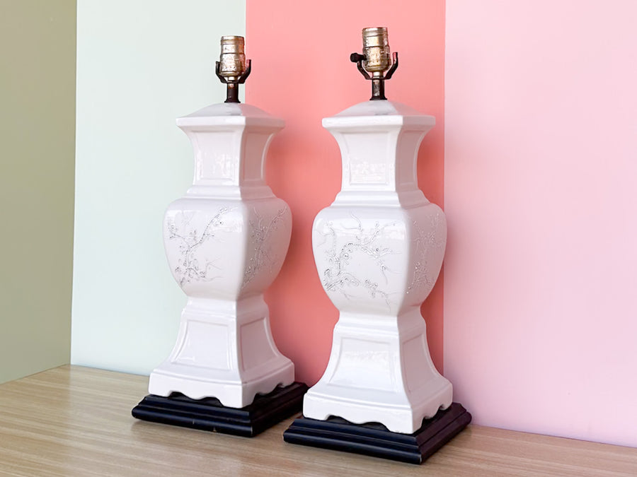 Pair of Chinoiserie Chic Urn Lamps