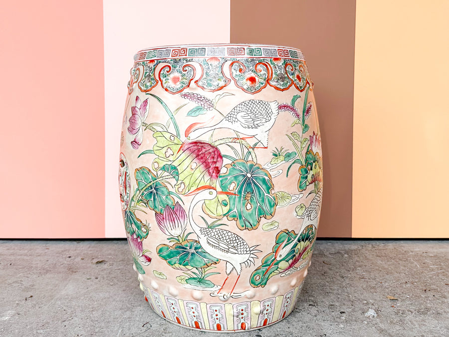 Tropical Chic Chinoiserie Garden Seat