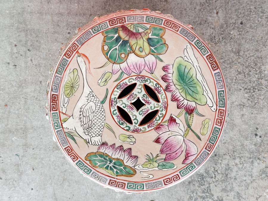 Tropical Chic Chinoiserie Garden Seat
