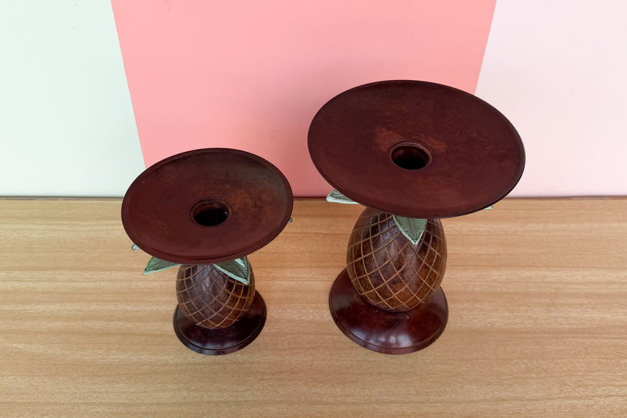 Pair of Pineapple Candle Holders